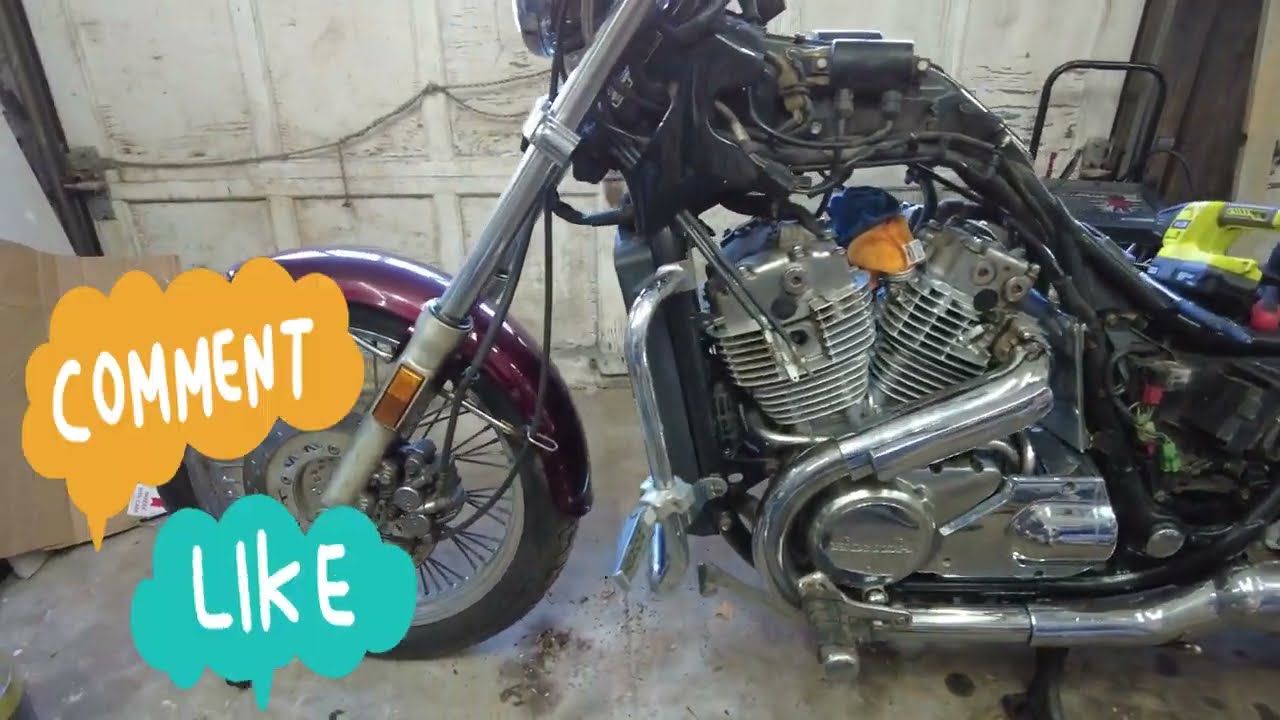 1988 Honda shadow pt2- Getting an old motorcycle running, how to change oil, new fuel lines