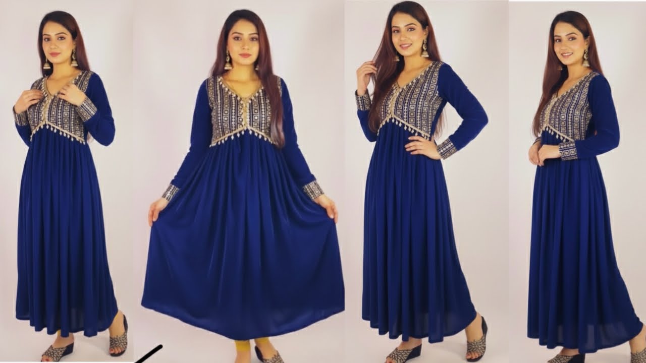 Velvet Kurti cutting and stitching/winter special dress cutting and stitching 