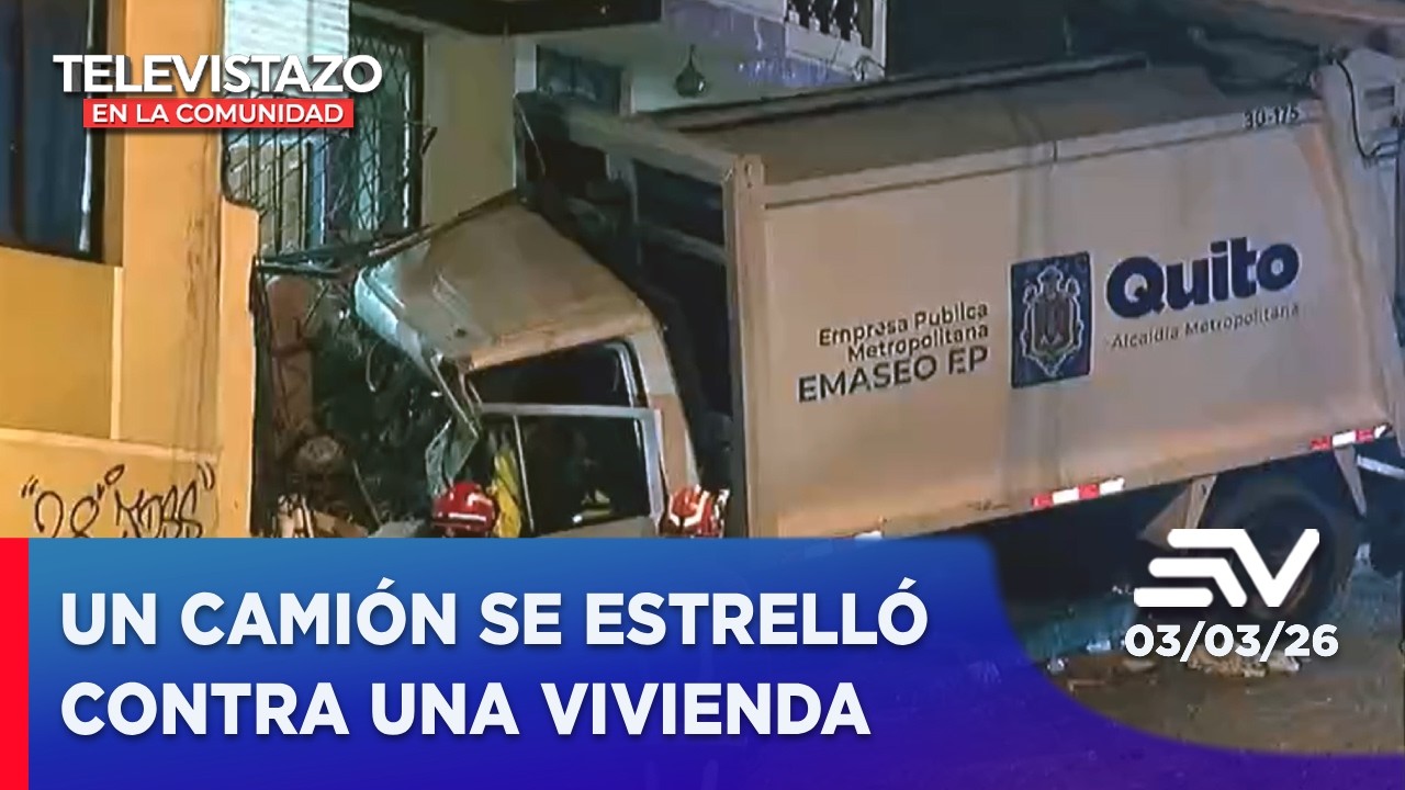 Un camión de EMASEO se estrelló contra vivienda de la Primavera | Televistazo en la Comunidad Quito