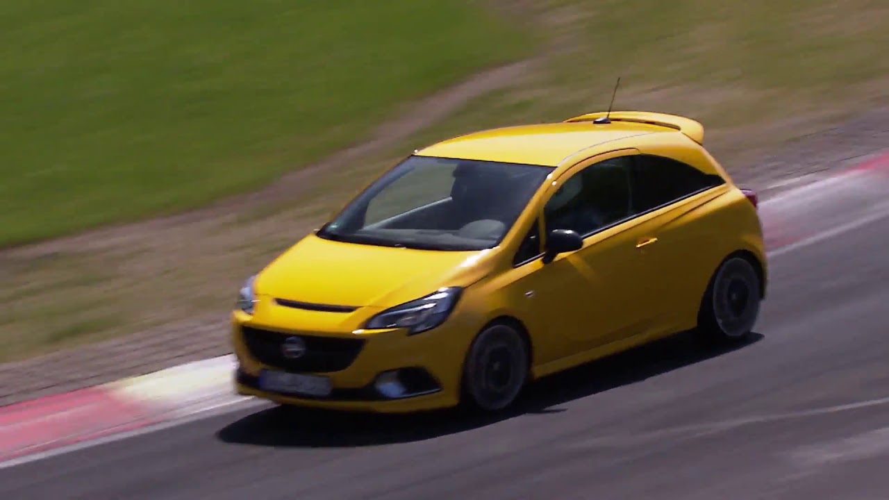 Incredible Opel Corsa GSi driving on the race track