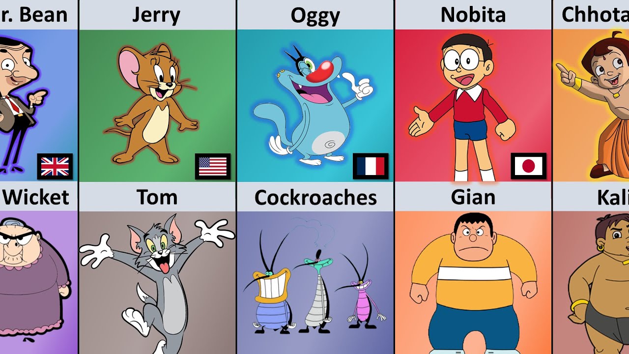 Cartoons And Their Enemy From Different Countries