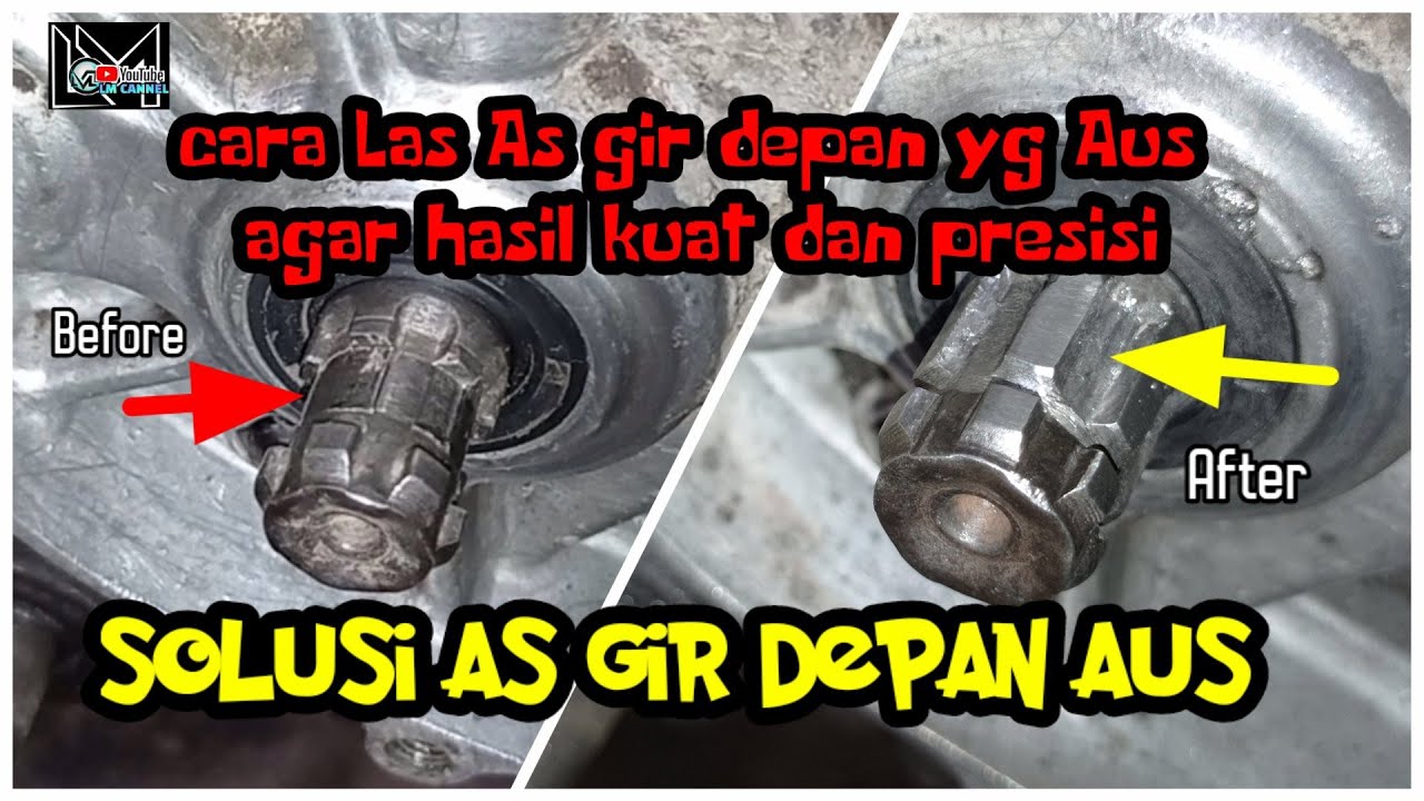 cara mengatasi As gir depan aus tanpa turun mesin