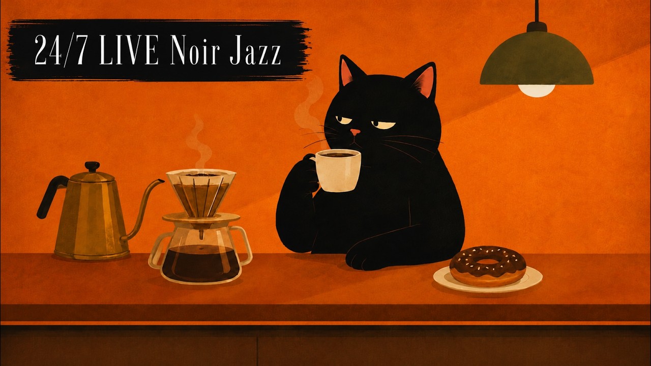 【🔴24/7 LIVE】Vintage Noir Jazz Caf&eacute; &ndash; 1940s Jazz for Coffee, Work, Gaming & Cozy Days