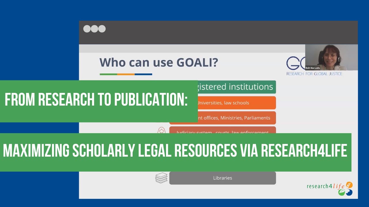 Maximizing Scholarly Legal Resources via Research4Life