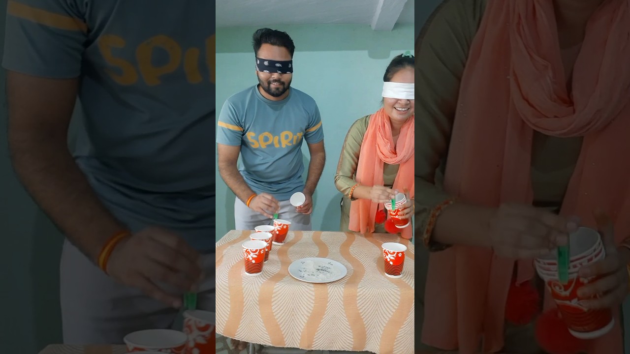 Blindfolded Gaming Challenge: Glass Edition! #shorts #short #challenge #games #game #partygames #fun