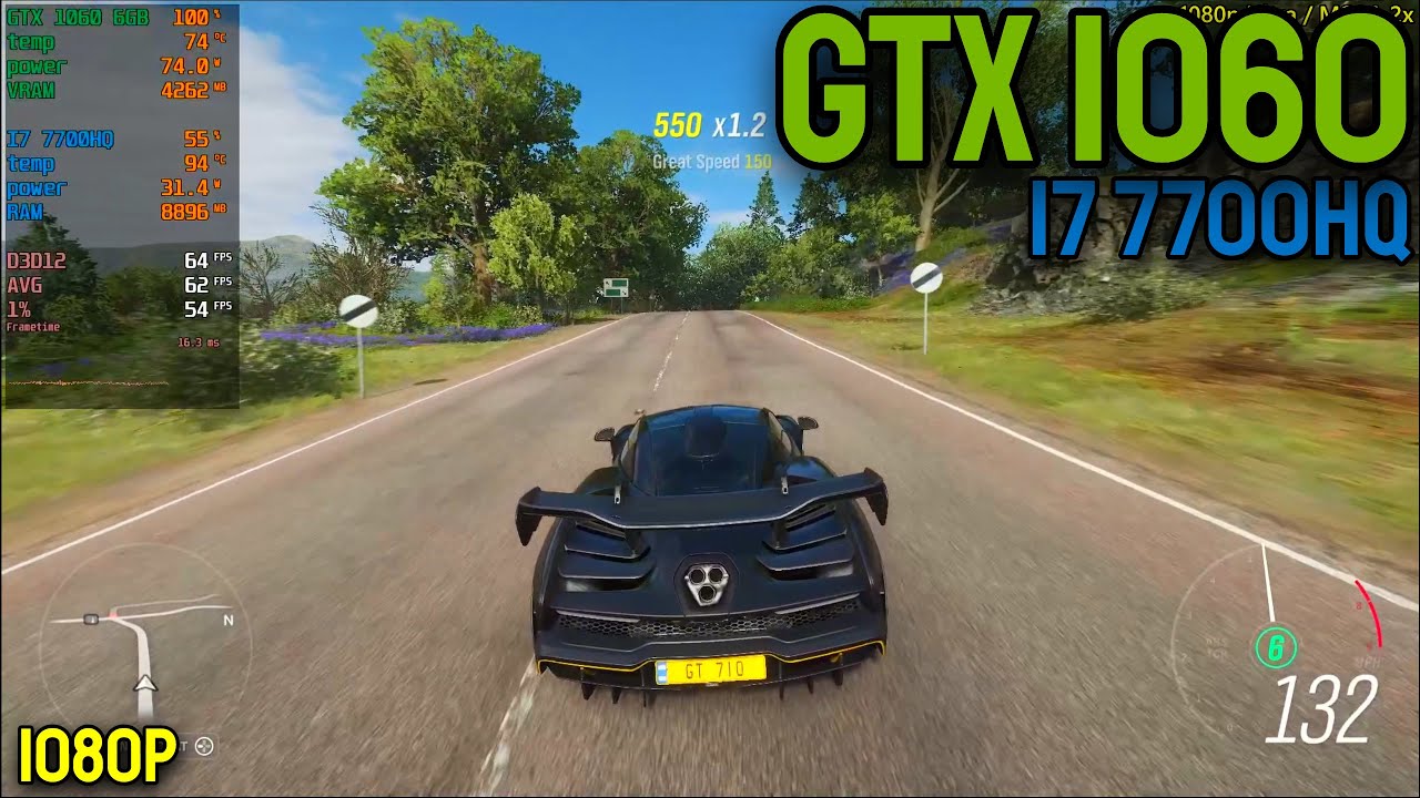 GTX 1060 6GB + I7 7700HQ - Forza Horizon 4 - 1080p - All Settings