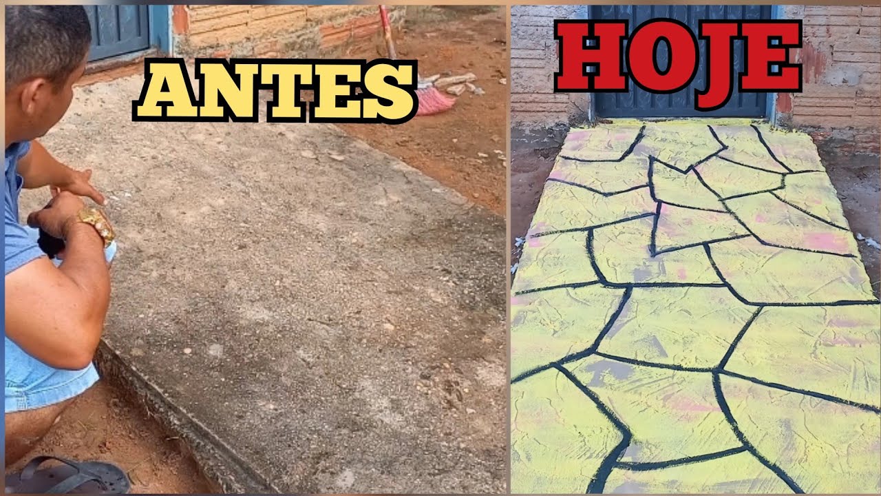 efeito pedra barato com argamassa no ch&atilde;o e f&aacute;cil ESSA TECNICA &Eacute; INCR&Iacute;VEL VEJA ISSO
