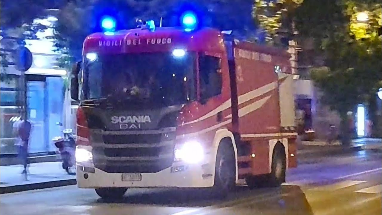 [INCENDIO APPARTAMENTO] vigili del fuoco in sirena con ABP scania