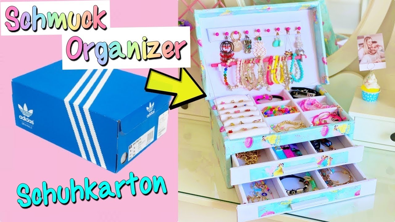 DIY - Wie man einen Schmuck - Organizer aus Abfall - Schuhkarton macht