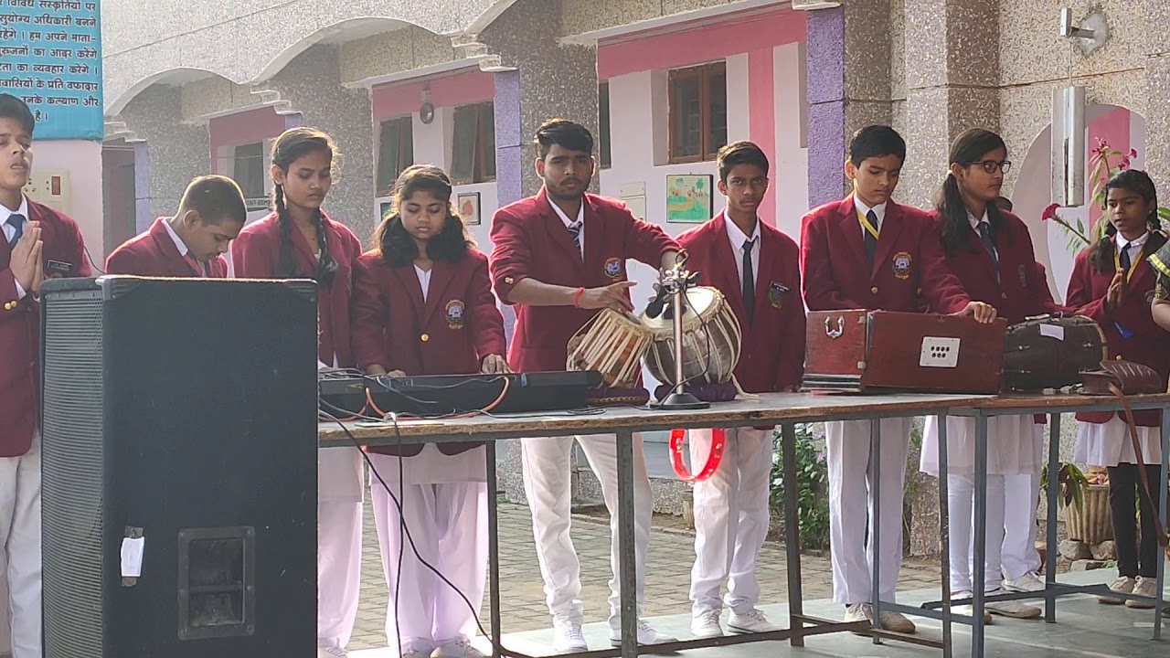 Prayer in Morning Assembly at JNV Shahdol