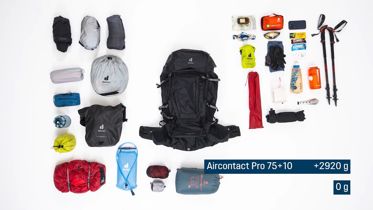 So packst du f&uuml;r eine Trekkingtour mit dem Aircontact Pro von deuter