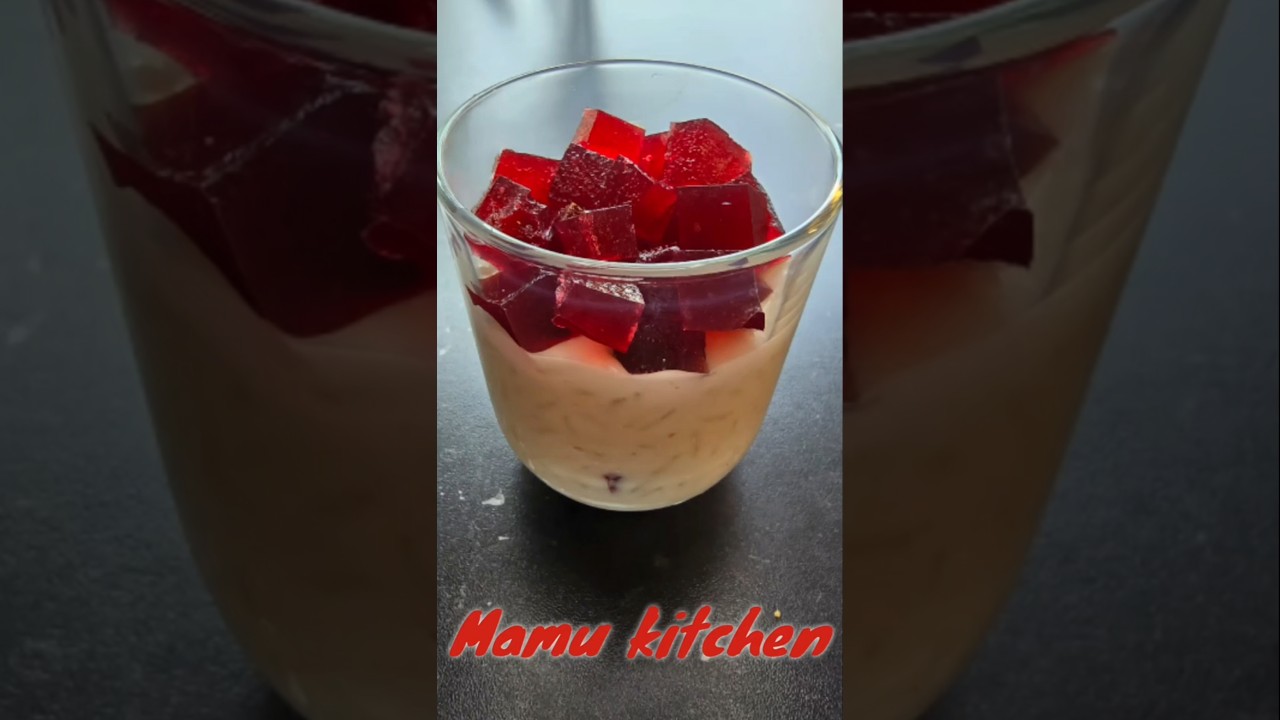 Creamy Rice Pudding with Cherry Jelly – Easy Glass Dessert 