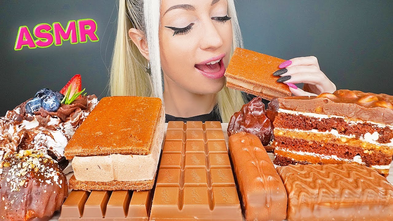 ASMR EATING CHOCOLATE, CANDY BARS, ICE CREAM, CAKE, MILKA, KITKAT, MERINGUE 디저트 (DESSERT) MUKBANG 먹방