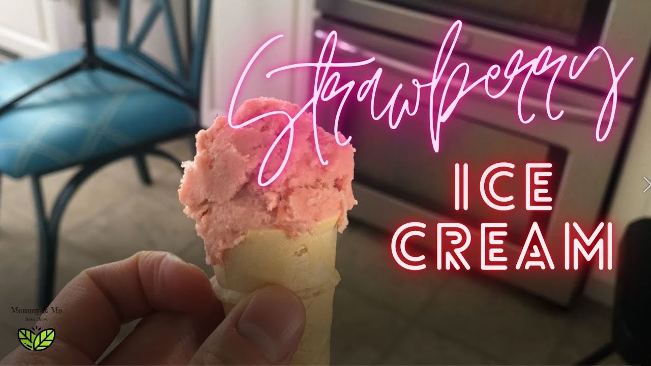 How to make ice cream with ice cream maker at home | THE BEST Homemade Strawberry Ice Cream