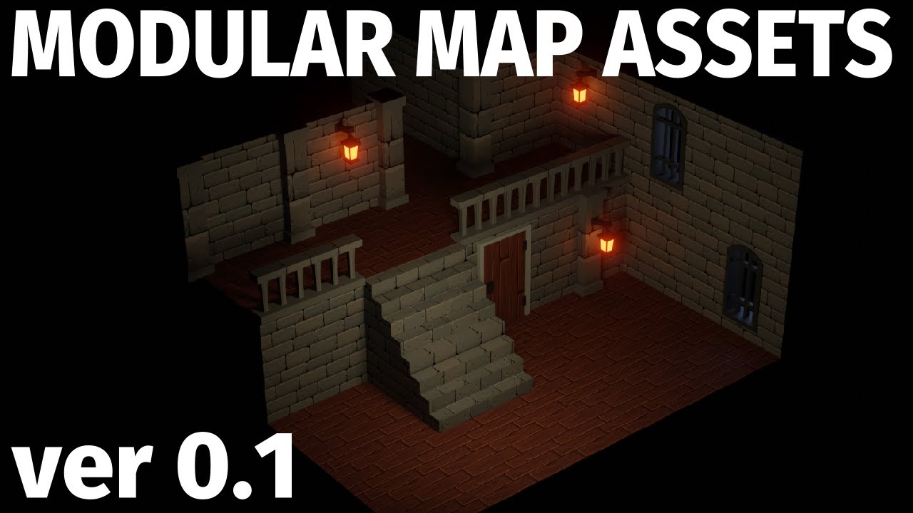 3D  Modular Low Poly Map Assets - ver 0.1