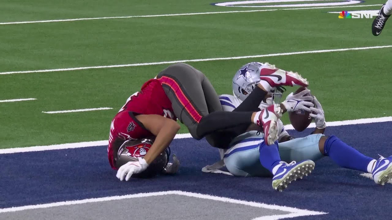 Welcome to the league Jalen! Jourdan Lewis RIPS the ball away at the goal line for an INT