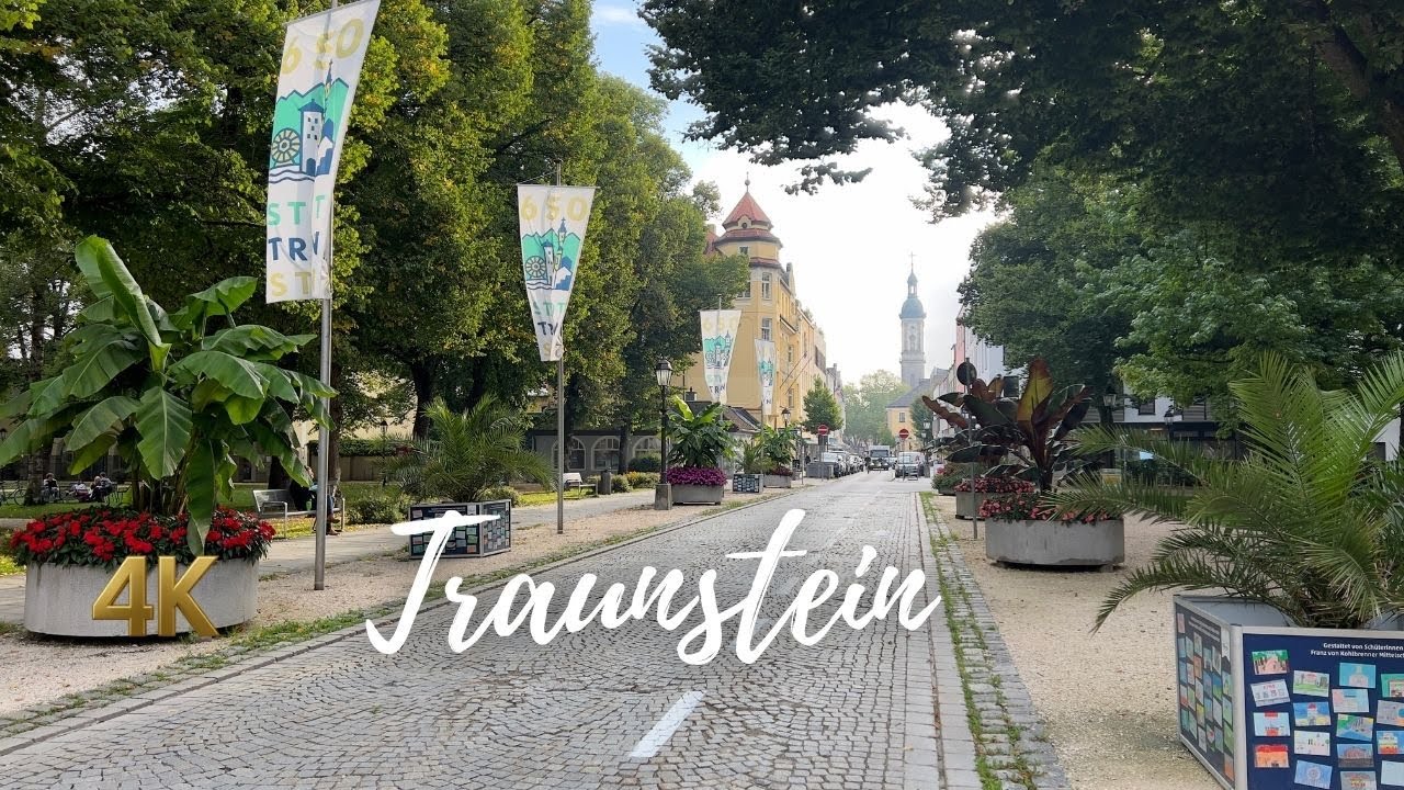 Early Morning Walk in Traunstein, Bavaria - 4K 60fps