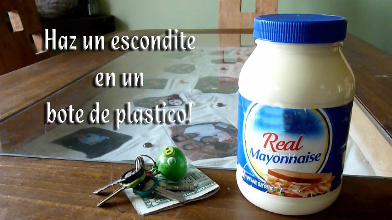 Como hacer un escondite en un bote de plastico