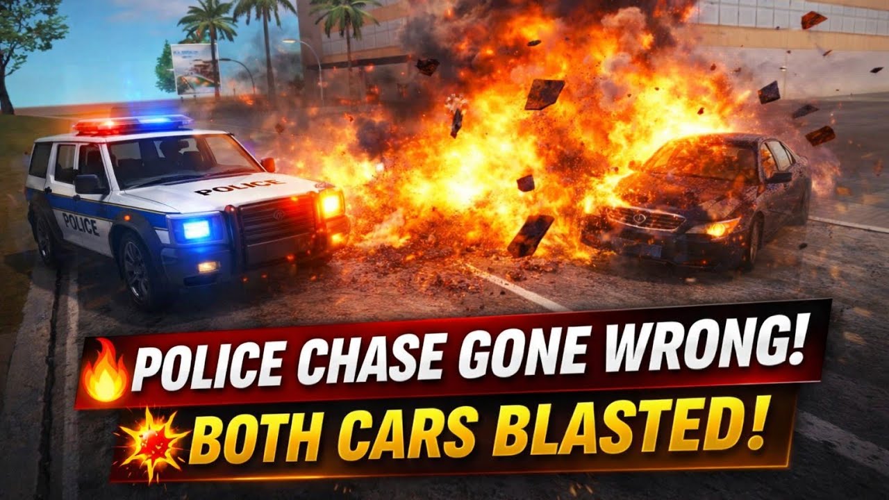 🚓 Police Chase Gone Wrong! 💥 Both Cars Blasted | Crazy Driving Game