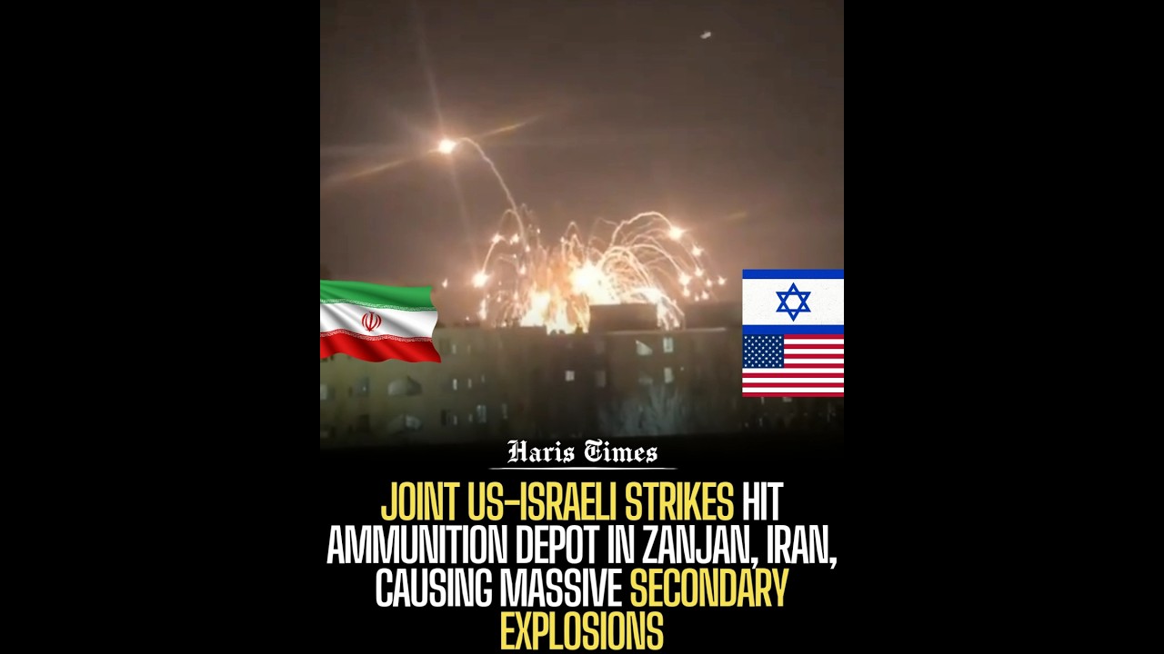 Joint US-Israeli Strikes Hit Ammunition Depot in Zanjan, Iran, Causing Massive Secondary Explosions