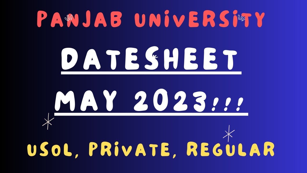 Panjab university May 2023 exam datesheet #hcp_adda #panjab_university
