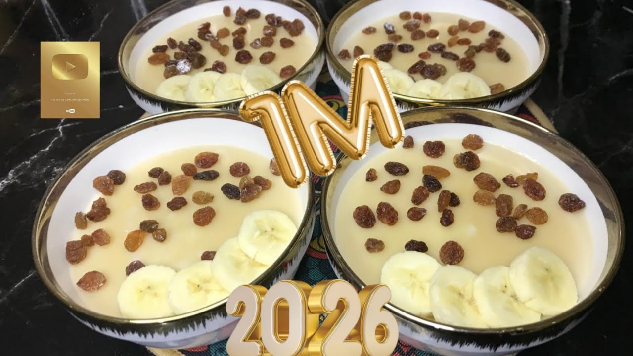 عندك حليب ونشا حضري  أرخص وأسرع تحلية رمضان🌙 بدون فرن ولا بيض ناجحة100٪