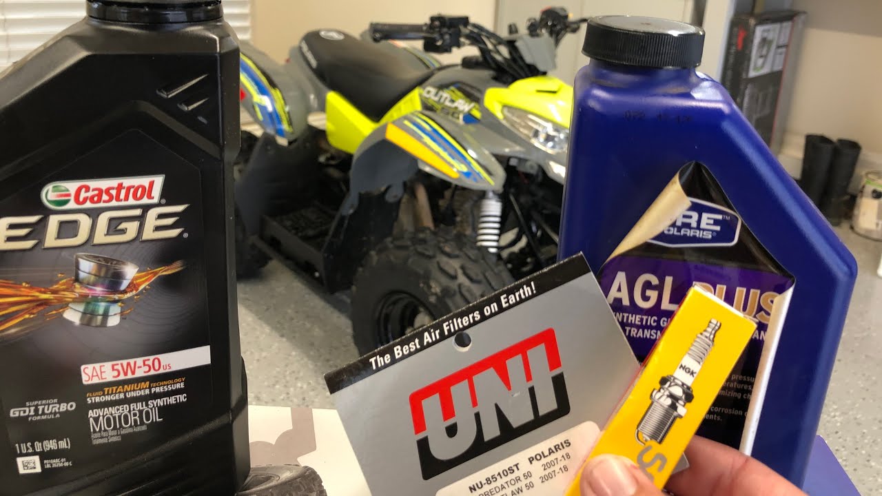 Полная замена масла и обслуживание Polaris Outlaw 50cc ~ своими руками!!!