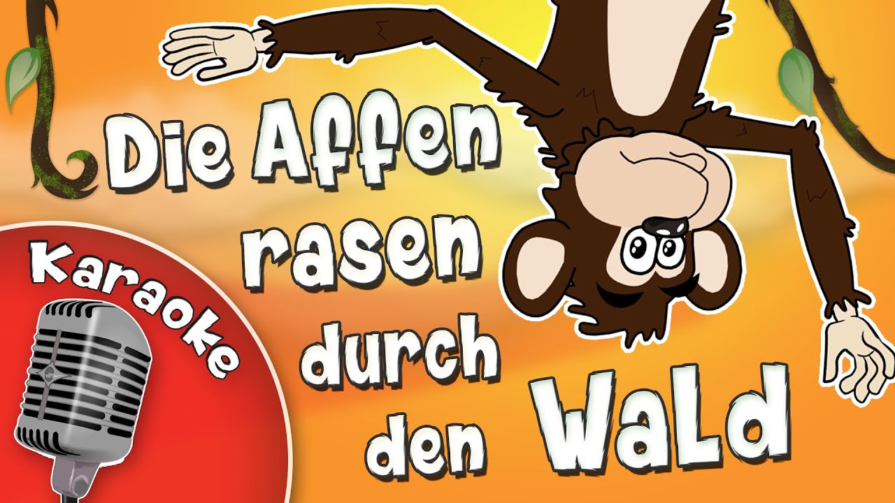 Die Affen rasen durch den Wald Instrumental 🙉 Karaoke Kinderlieder deutsch • Kinderliedergarten