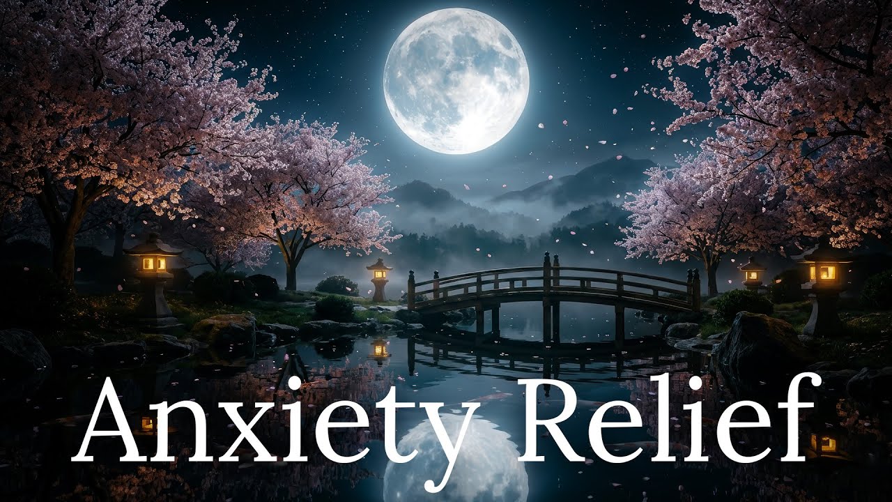 Sakura Garden Nightfall | Calming Music to Quiet Racing Thoughts
