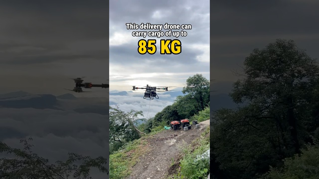 This Drone Can Carry 85 KG 📦What Would You Deliver With This Drone? 🫨 DJI FlyCart 100