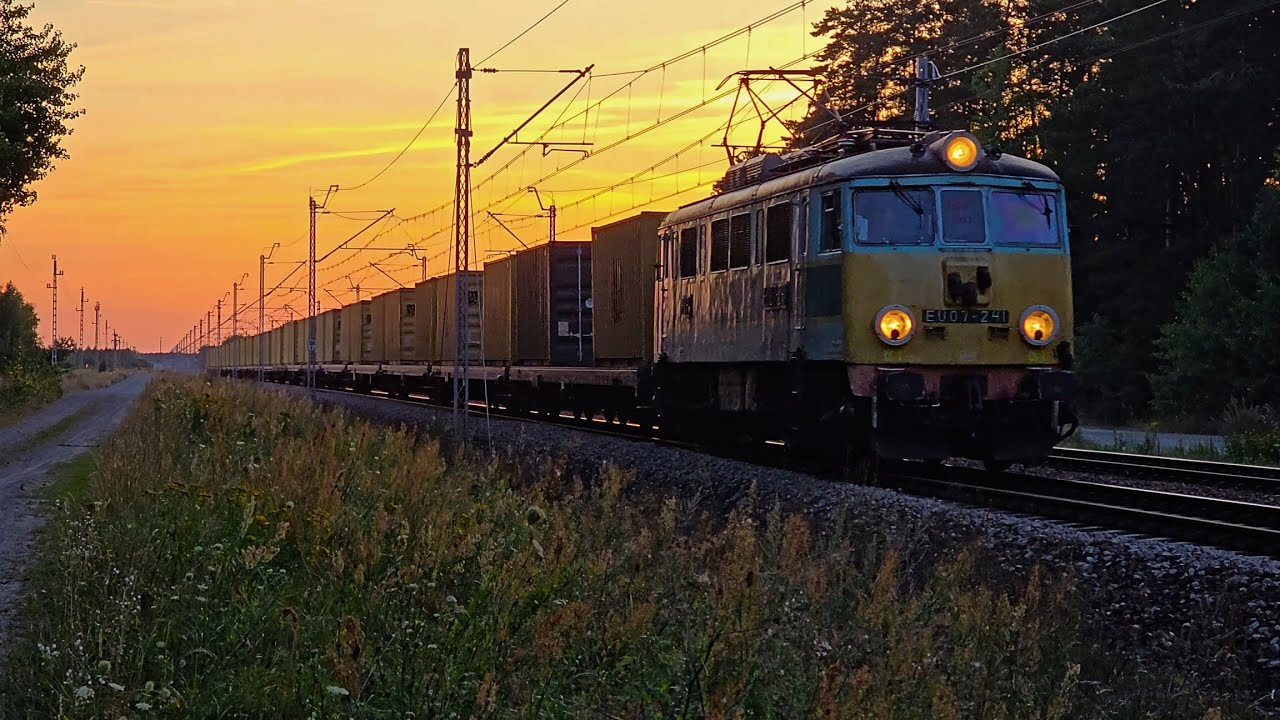 [Po Zachodzie Słońca 🌅] EU07-241 z Kontenerami msc + RP1