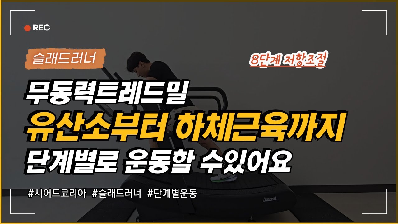 무동력트레드밀로 유산소운동부터 하체근력운동까지 단계별 운동 하세요 (시어드코리아 슬래드러너)