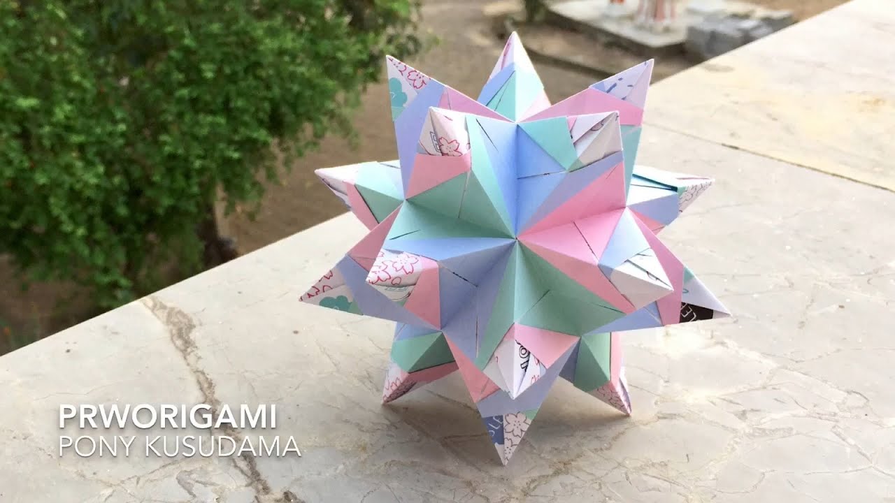 Pony Kusudama - PrwOrigami Folding Tutorial 【くす玉・折り紙】