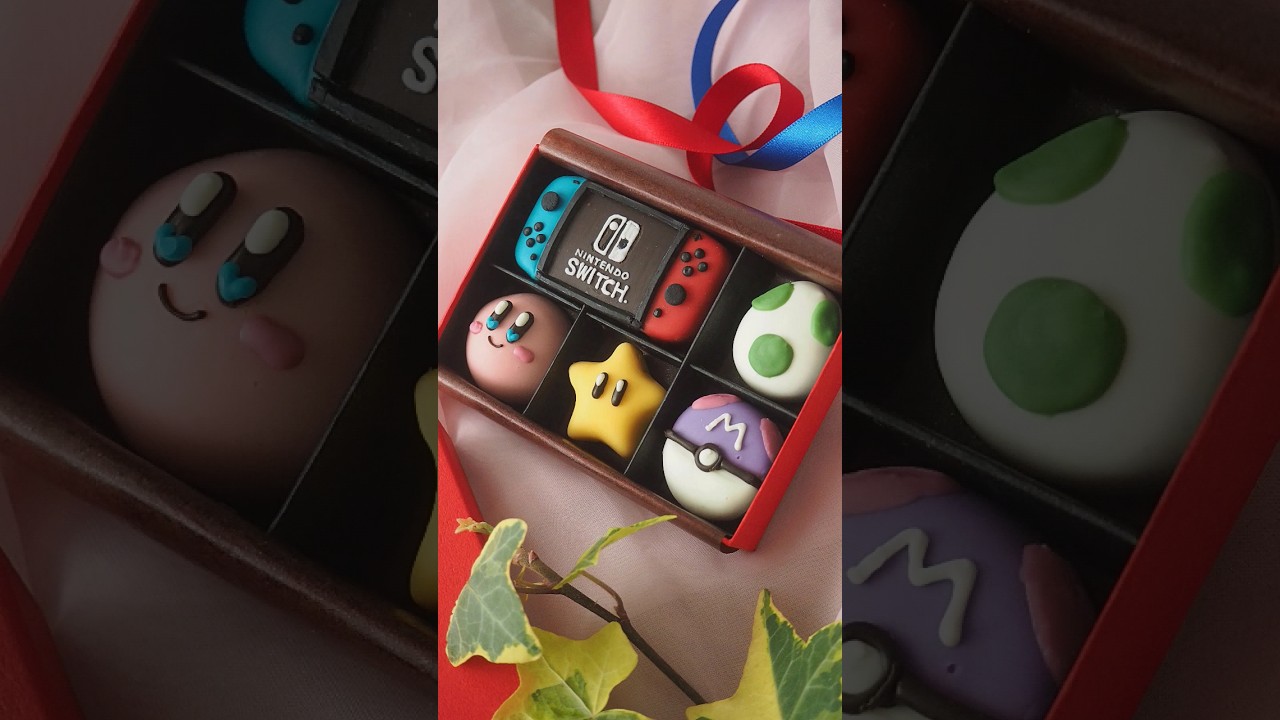 【バレンタイン】ゲーム好きにおくりたいチョコレート🍫#shorts #バレンタイン#任天堂 #スイッチ  #チョコレート #クッキー #カービィ #ポケモン #マリオ