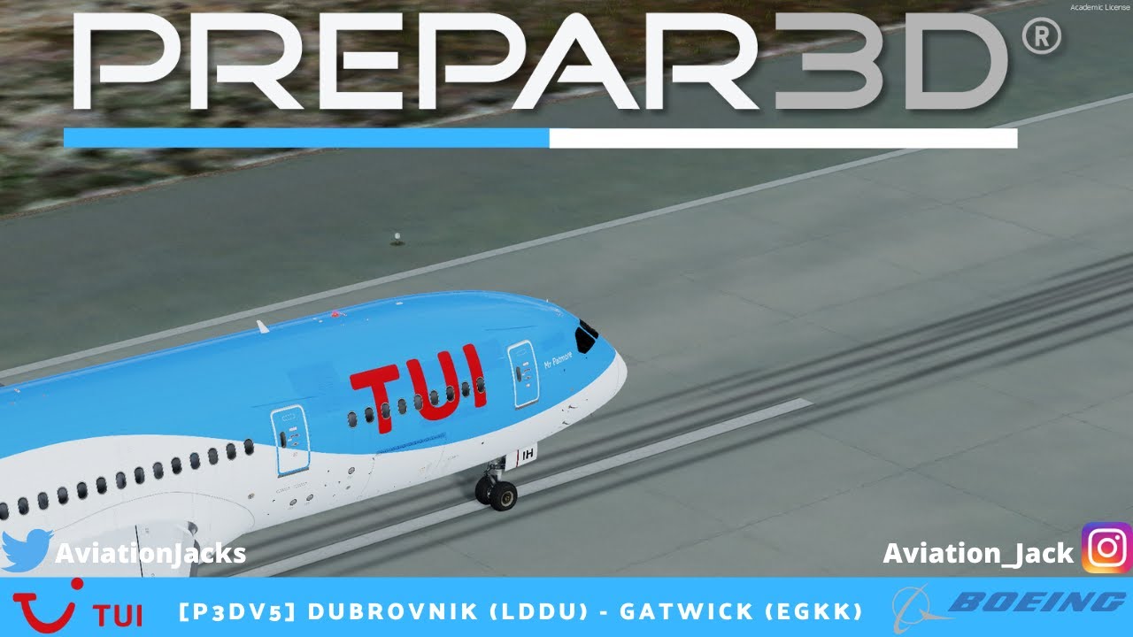 [P3Dv5] FULL FLIGHT | Dubrovnik (LDDU) - Gatwick (EGKK) | VATSIM | TUI QualityWings 787 l TOM4P |