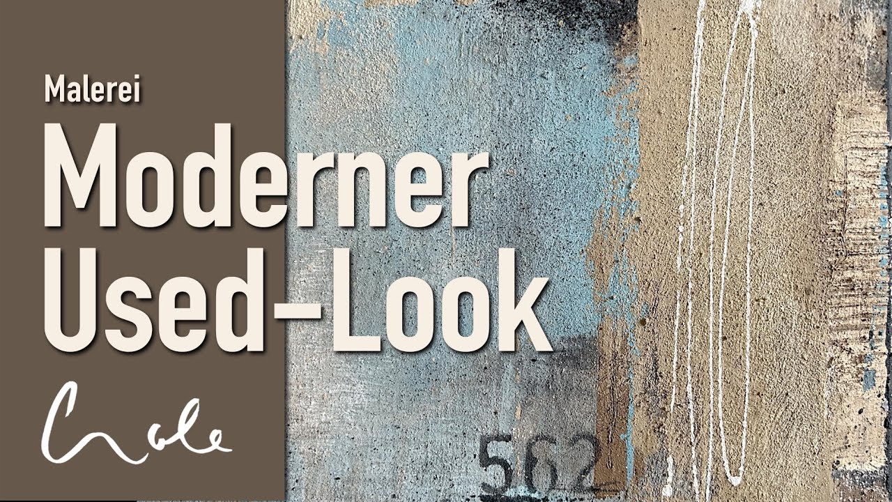 Moderne und abstrakte Mixed Media Maltechnik in Schichten auf Leinwand