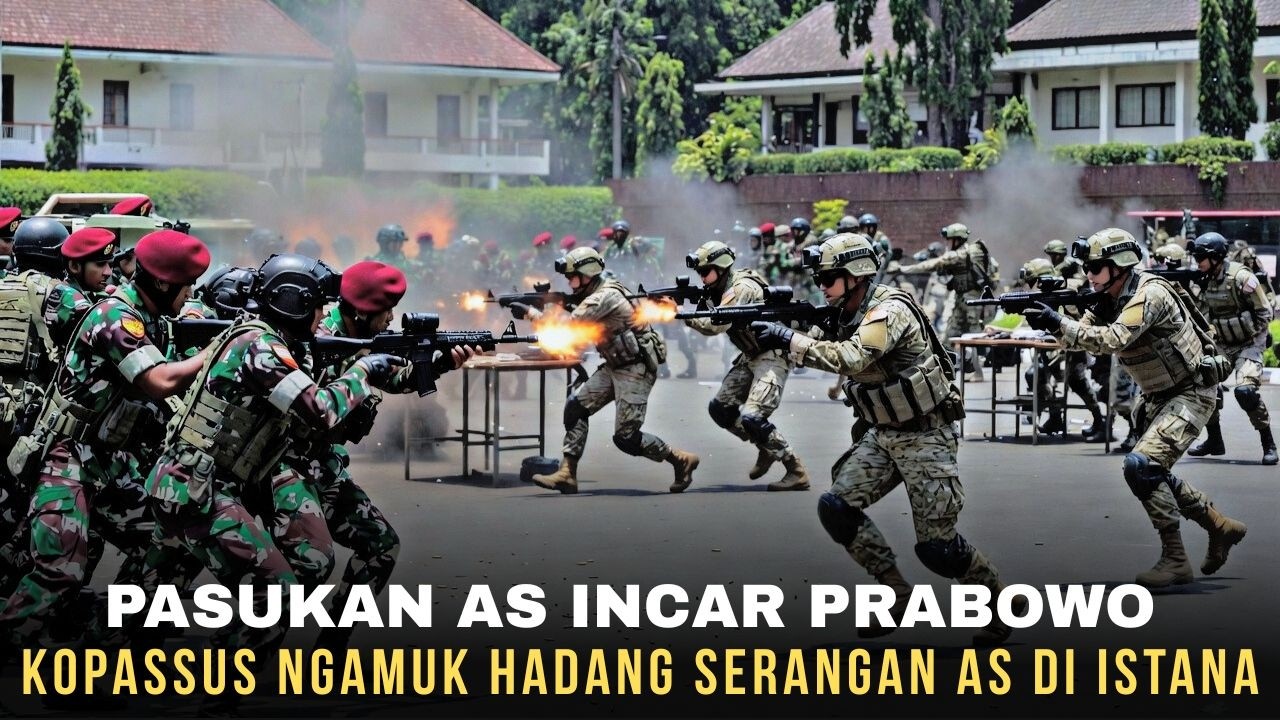 ISTANA JADI MEDAN PERANG !!! KOPASSUS HADANG SERANGAN PASUKAN PEMBUNUH AMERIKA YANG CARI PRABOWO ...