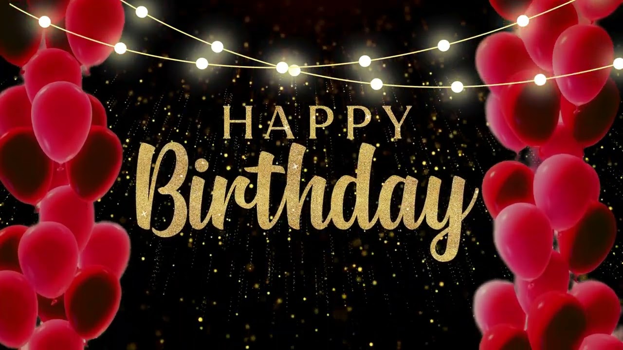 Happy Birthday Red Background Screensaver! 2 Hours Red Birthday Screensaver 4K