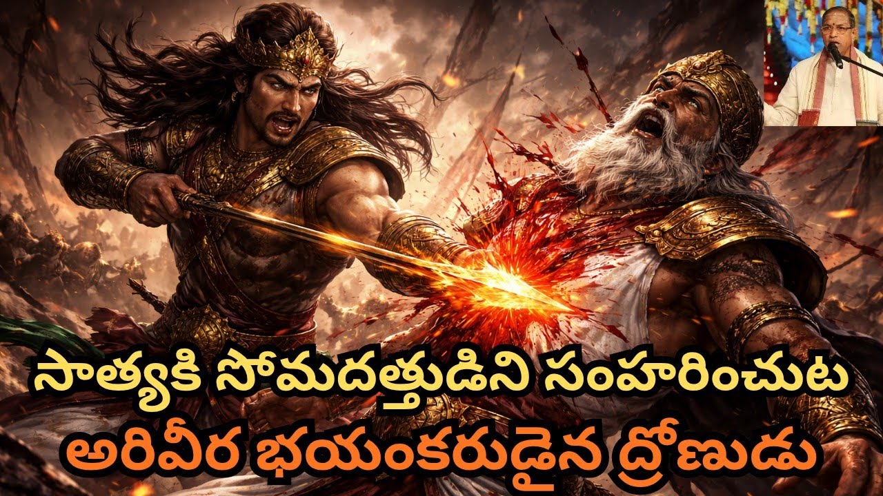 సాత్యకి సోమదత్తుడిని సంహరించుట | అరివీర భయంకరుడైన ద్రోణుడు