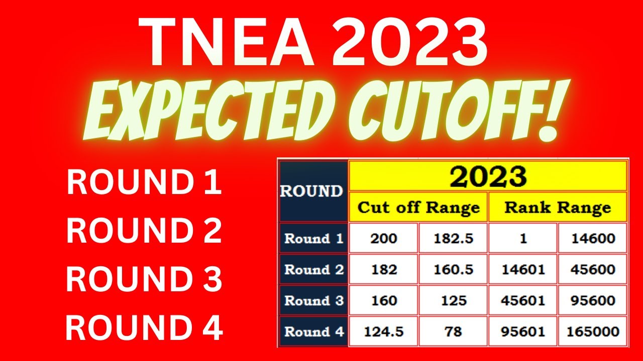#tnea2023 | #ranklist |CUTOFF | ROUND 1| ROUND 2| ROUND 3| ROUND 4| ROUND 1 2 3 4| Predicted Cutoff|
