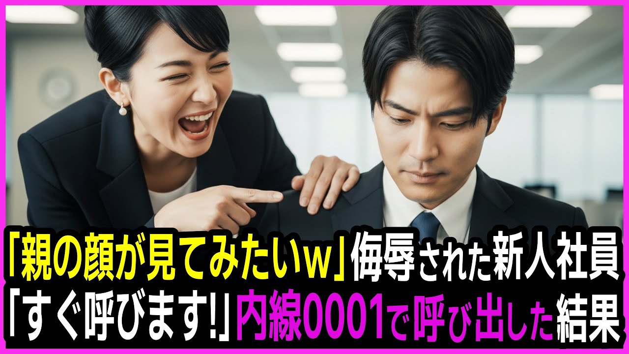 「親の顔が見てみたいわｗ」エリート上司に侮辱された新入社員。「わかりました、すぐ呼びますね」と内線0001で呼び出した結果、その場の全員が凍りついた…