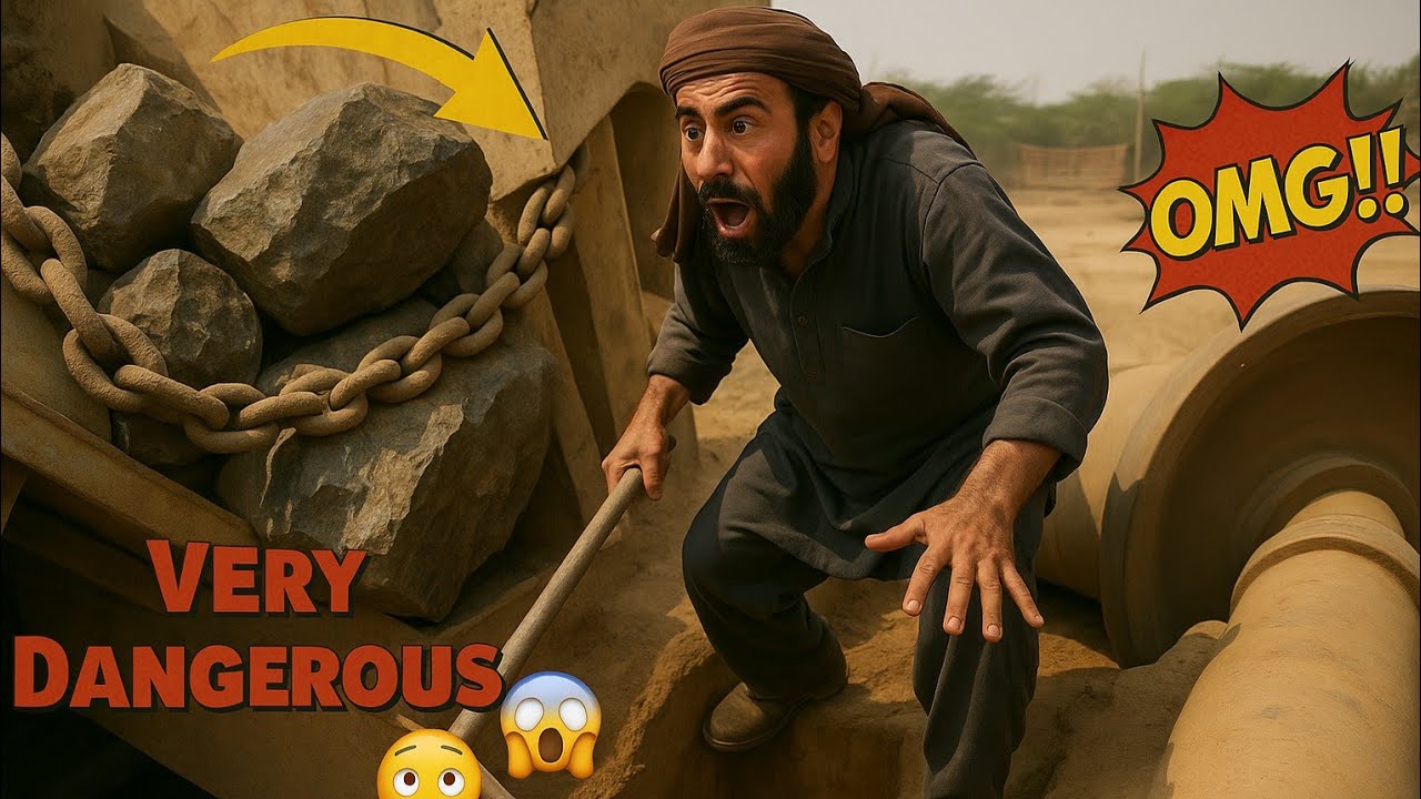 Big Rock Crusher Machine🙀Killer crushing sound🤷‍♂️”Big Rock Crushing🪨A Powerful Process”#asmrsounds 