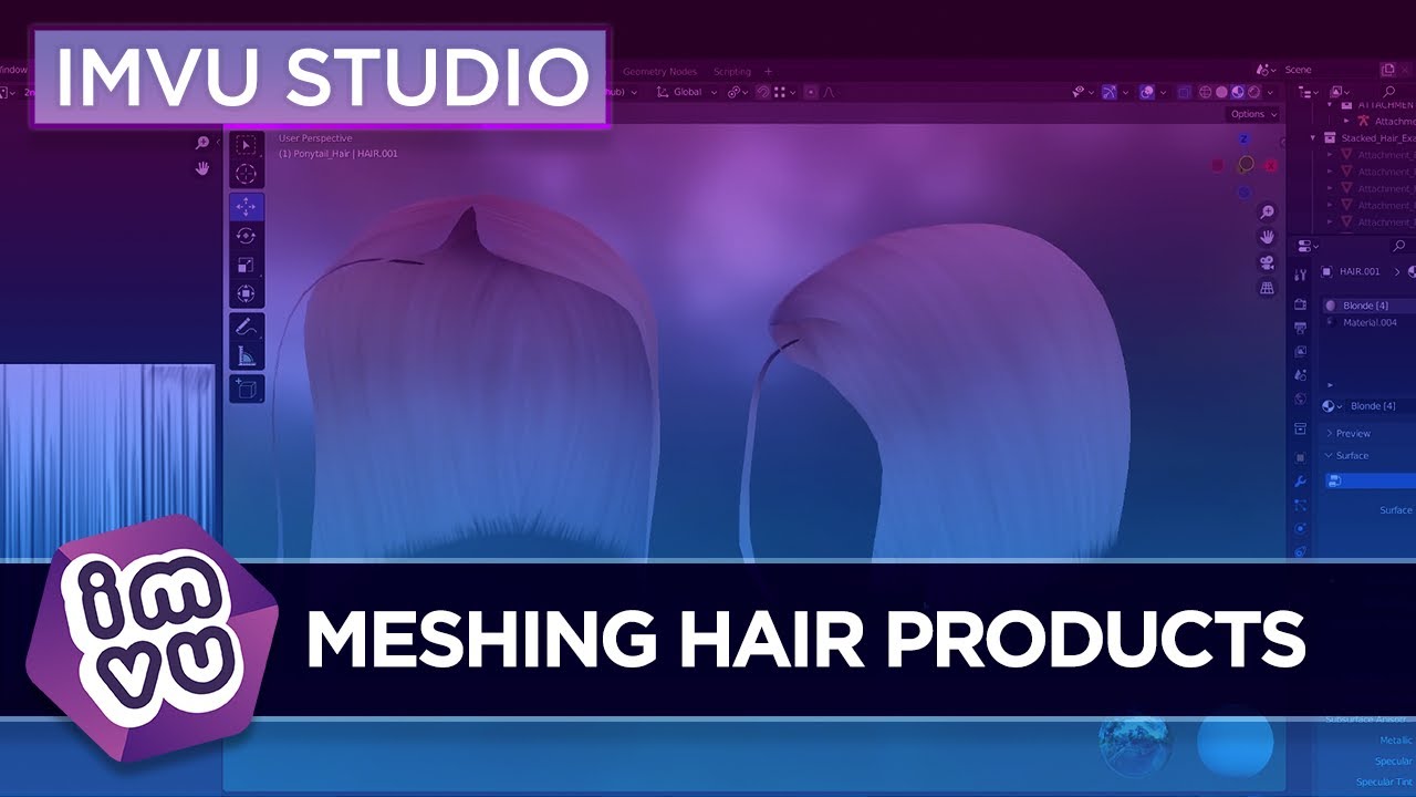 IMVU Studio Meshing Hair Products