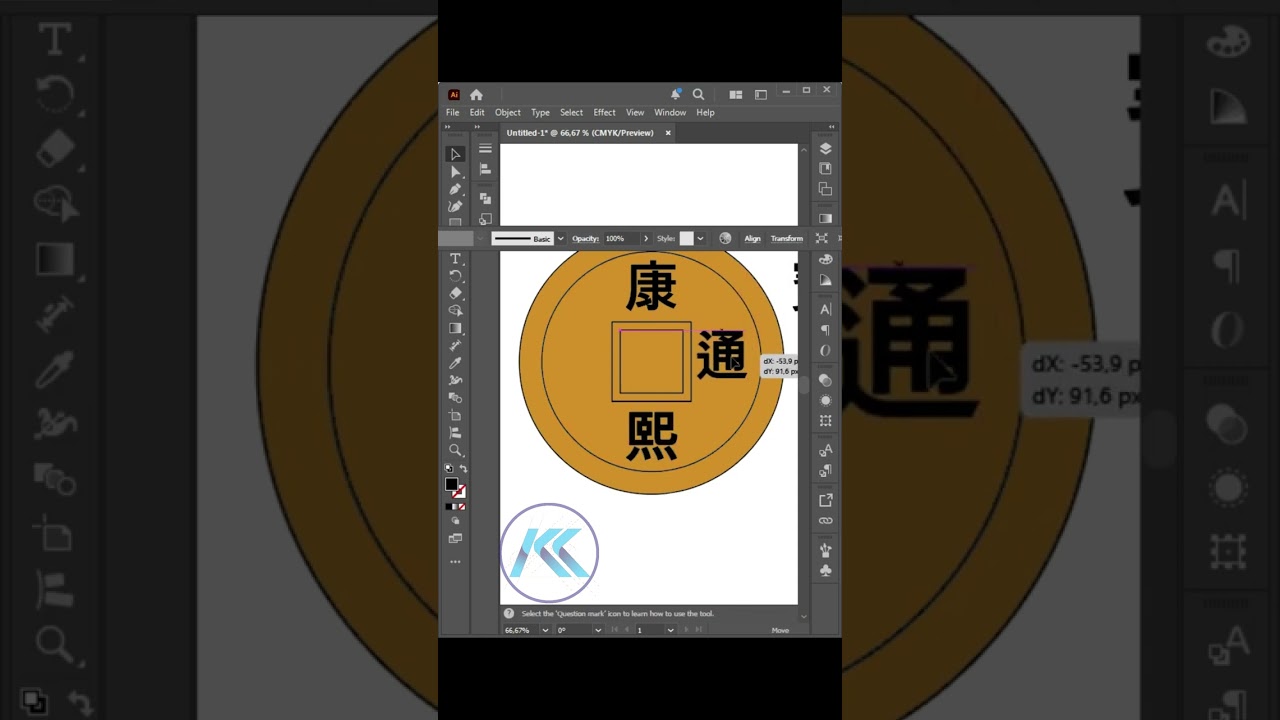 Very easy to make 3D illustration of ancient chinese coins for microstocker in Adobe Illustrator