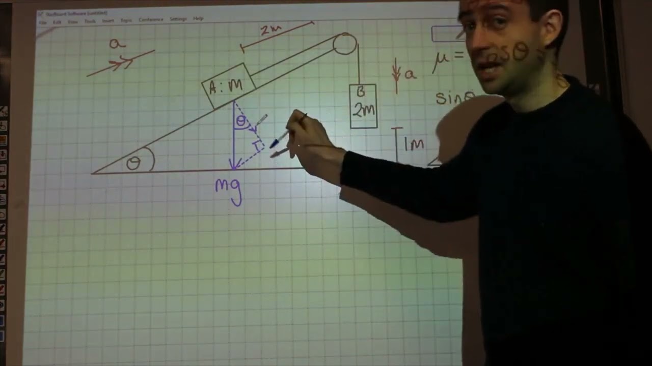 Connected Particles on an Inclined Plane 3