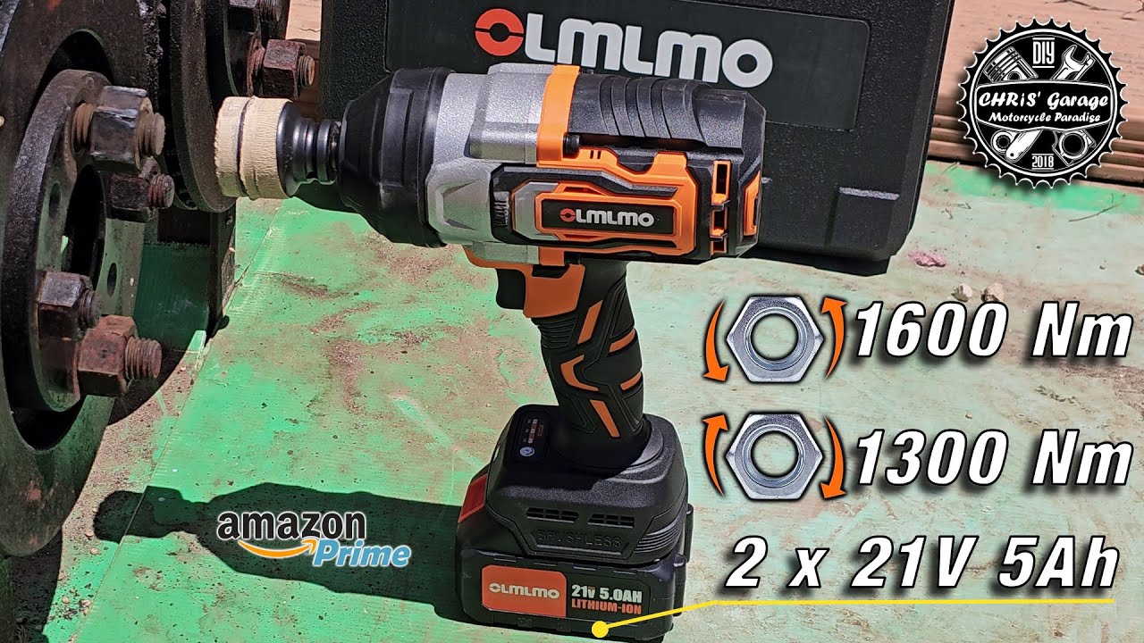 OLMLMO Avvitatore ad Impulsi Brushless da 1300/1600 Nm con 2 Batterie 5.0Ah