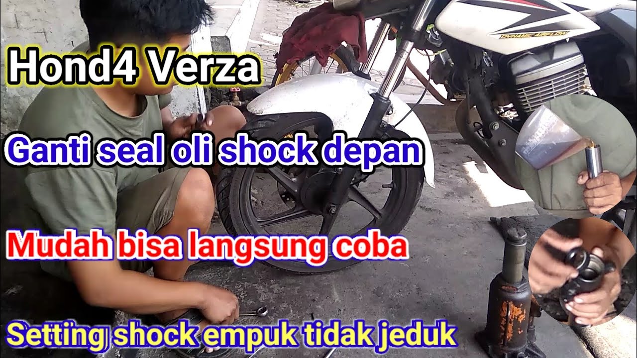 Cara mengganti seal shock depan Honda Verza