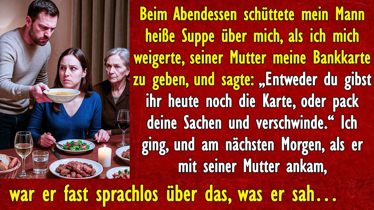 Ich weigerte mich, meiner Schwiegermutter meine Bankkarte zu geben. Mein Mann sagte...