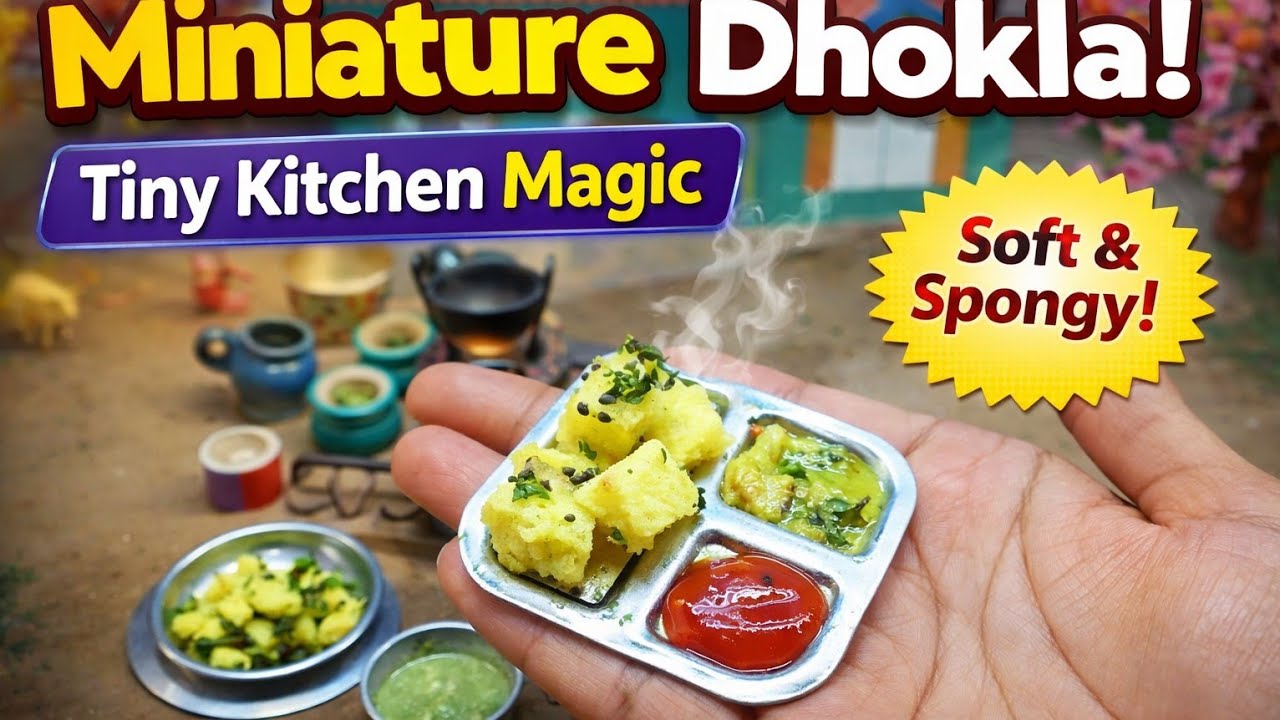 Smallest Khaman Dhokla Making 😲 | Tiny Food India ASMR | Shilpa's Real Mini Kitchen