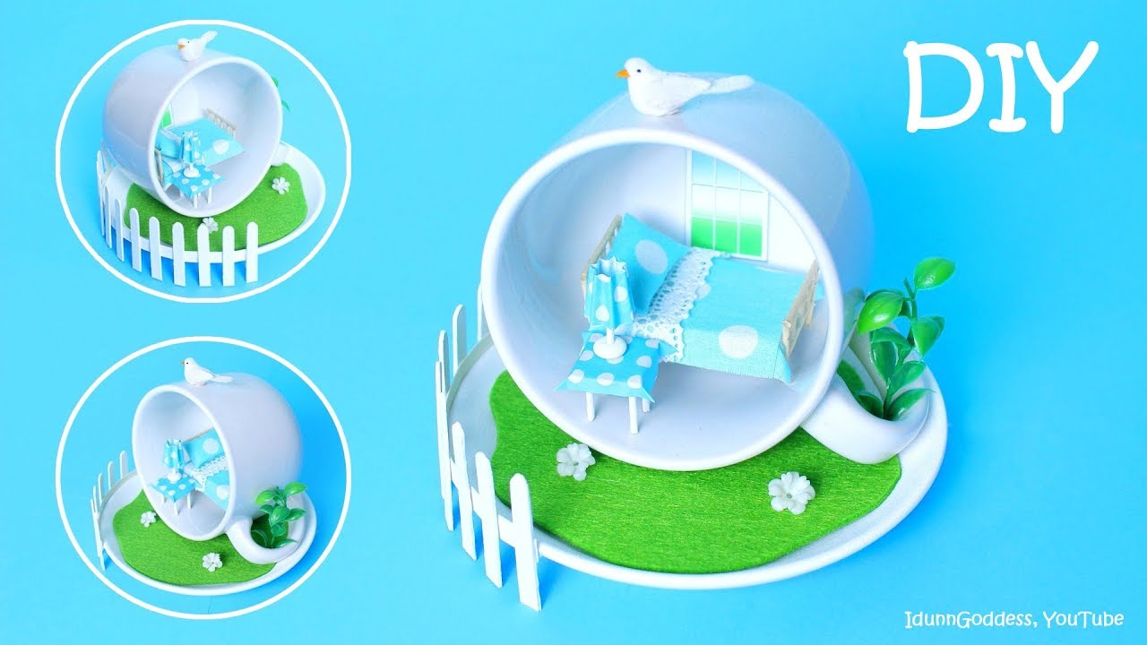 How To Make A Miniature Bedroom In A Cup – DIY Mini Bedroom In A Cup Desk Decoration (tutorial)